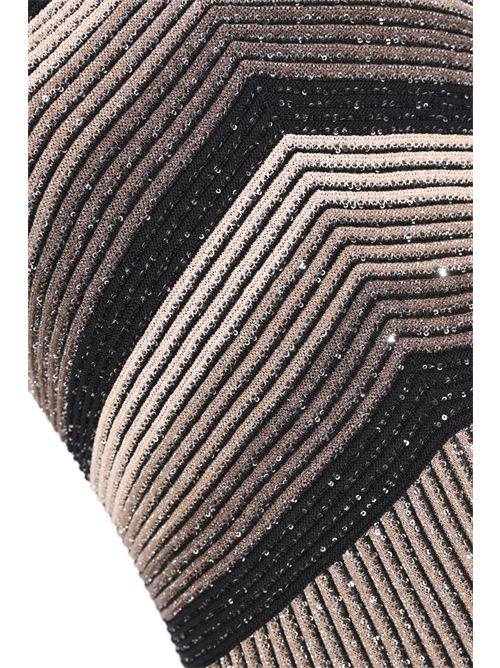 Abito lungo in maglia di viscosa e lurex con paillettes D. Exterior | 620742NERO